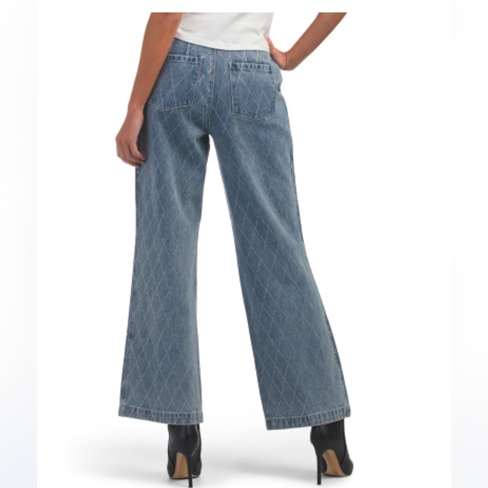 NEW WITH TAGS HOUSE OF HARLOW 1960 Rhinestone Denim Pants maya jeans. - Picture 2 of 7